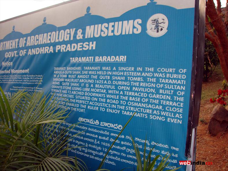 Notice Board at Taramati Baradari