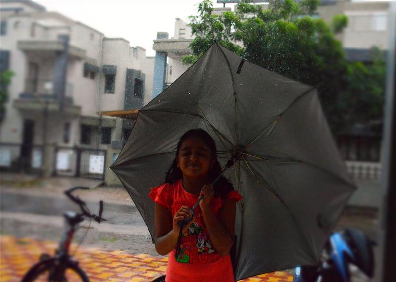 A girl in Rain