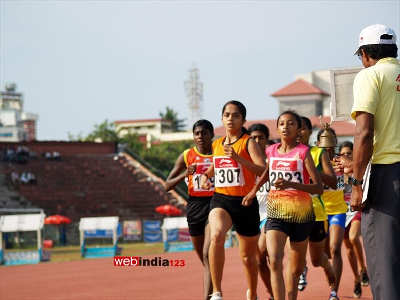 A Scene from 57th Kerala School Athletics Championship at the Maharaja's College ground in Kochi on 26th Nov 2013