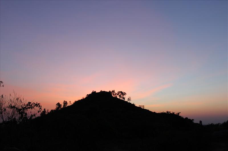 Hill in evening
