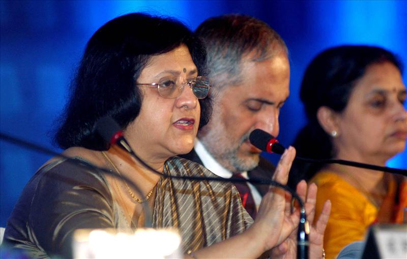 State Bank of India Chairman Arundhati Bhattacharya announces the Net Profit 2013-14