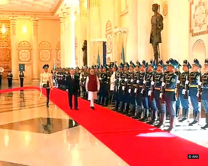 PM Narendra Modi's welcome ceremony at Kazakhstan