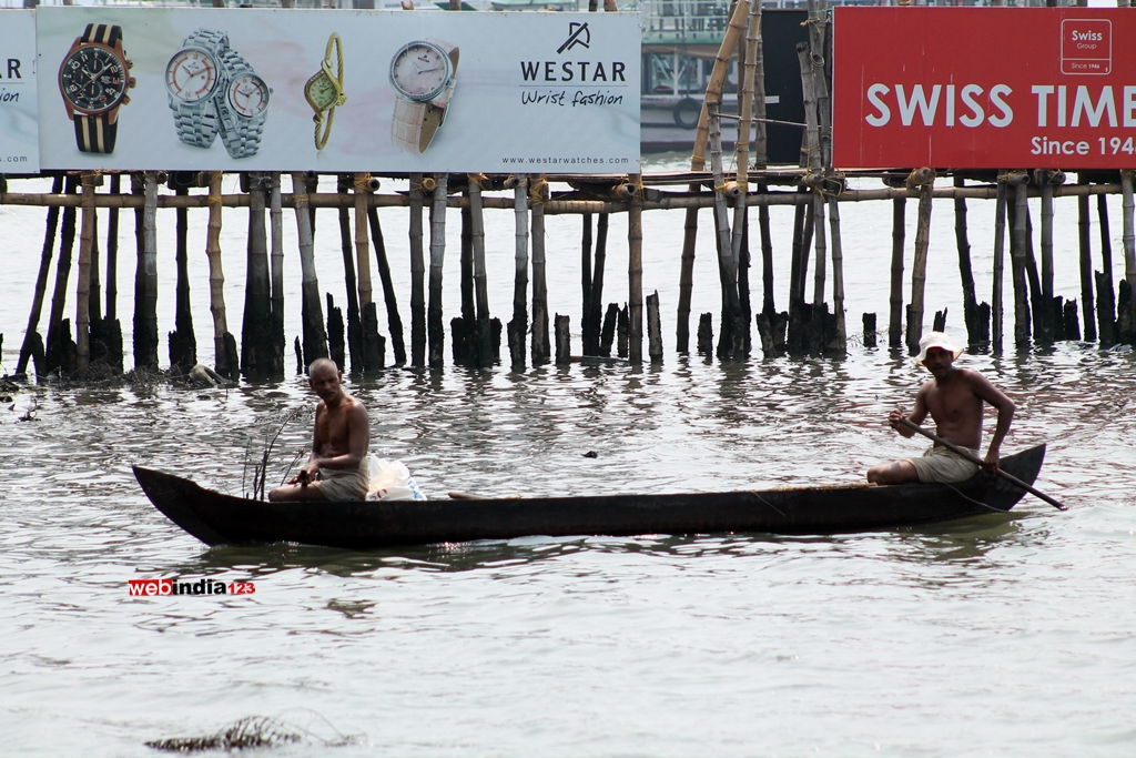 Fishermen - a scene from Kochi Marine Drive