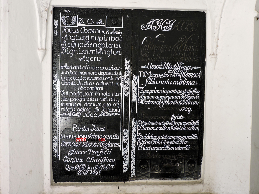 The Epitaph of Charnok’s grave at St. John`s Church, Kolkata