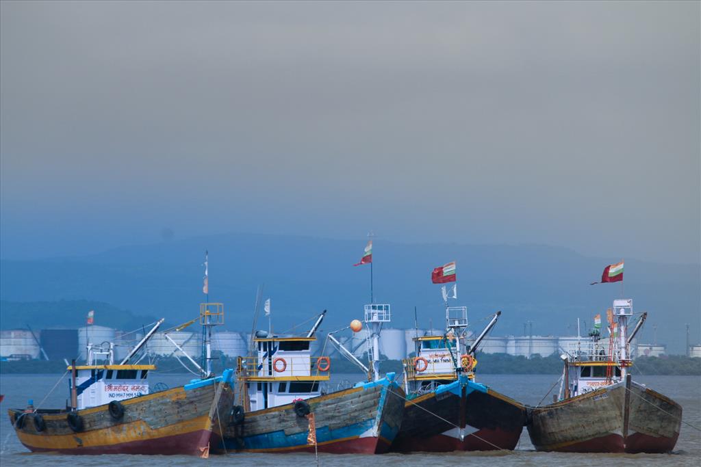 Boats in Mumbai Harbour