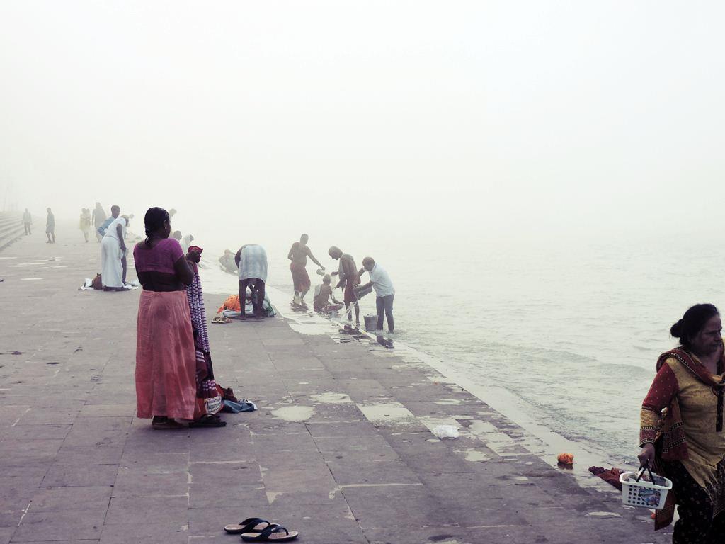 Morning dip at the Holy Ganges