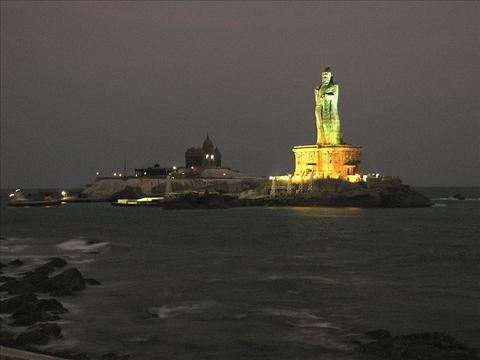 Thiruvalluvar Statue at Night