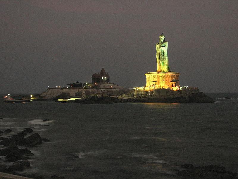 Thiruvalluvar Statue at Night