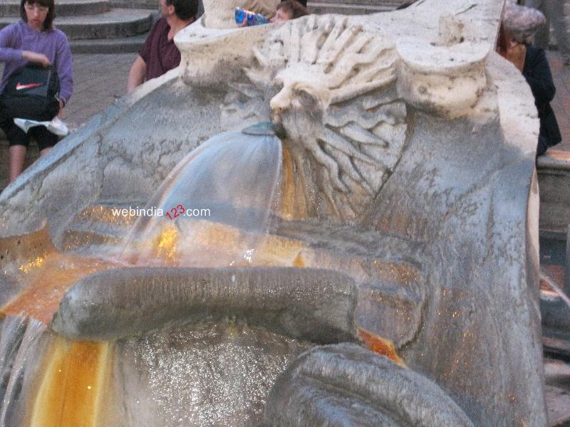 Fountain in Spanish Steps - Rome, Italy