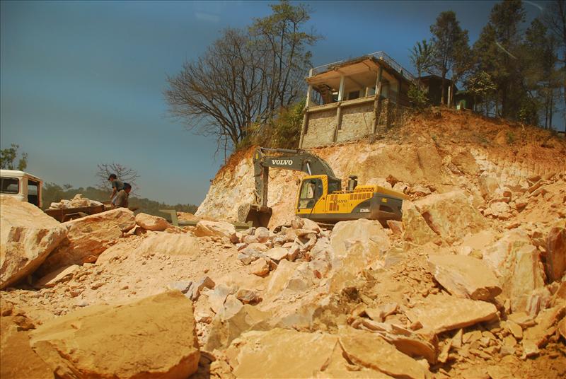 construction of nh 41, near barapani, maghalaya