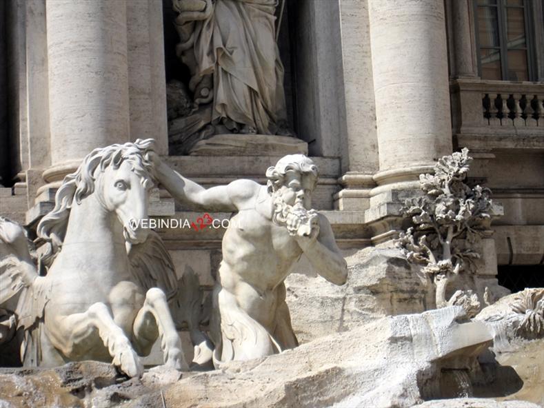 Triton with calm horse at Trevi Fountain